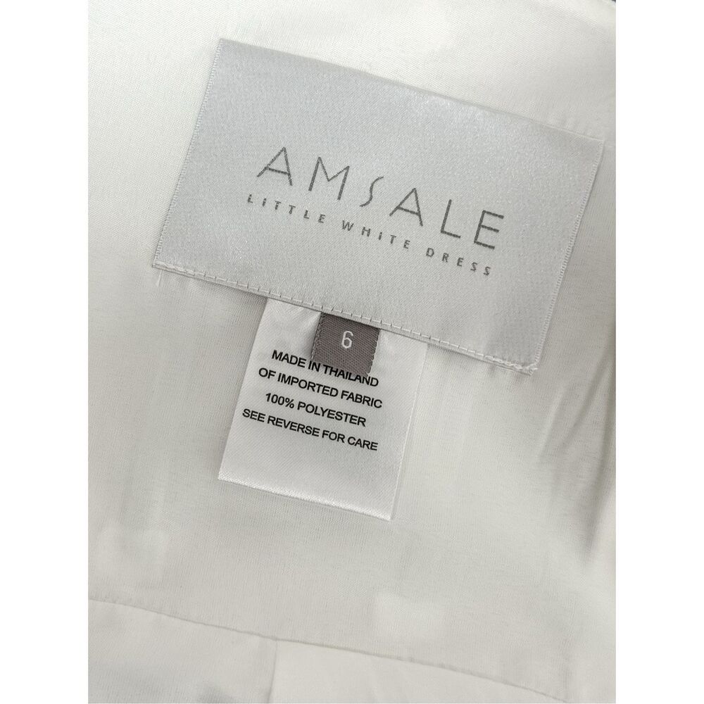 Amsale Asymmetric Satin One-Shoulder Midi-Dress size 6 - Picture 12 of 13